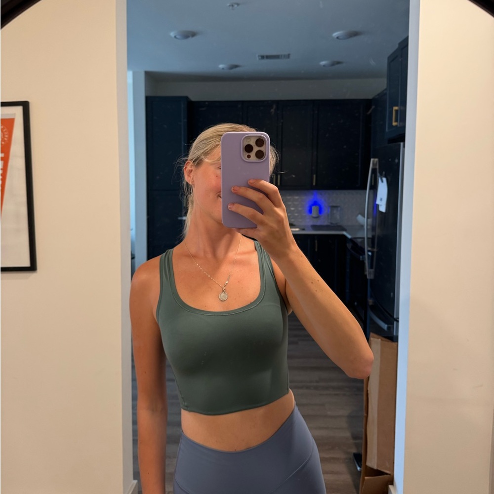 Lululemon tidewater teal green cropped wundermost tank top - SIZE XS